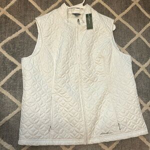 Eddie Bauer white zip up vest